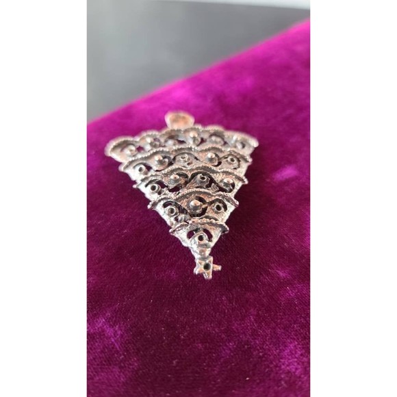 Vintage Silver Tone Metal Christmas Tree Brooch - Picture 5 of 10